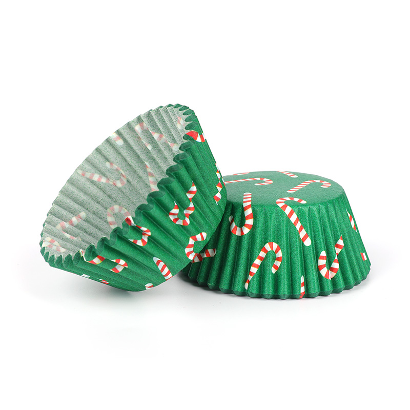 High Temperature Resistance Multicolor Christmas Scalloped Baking Paper Cupcake Liners