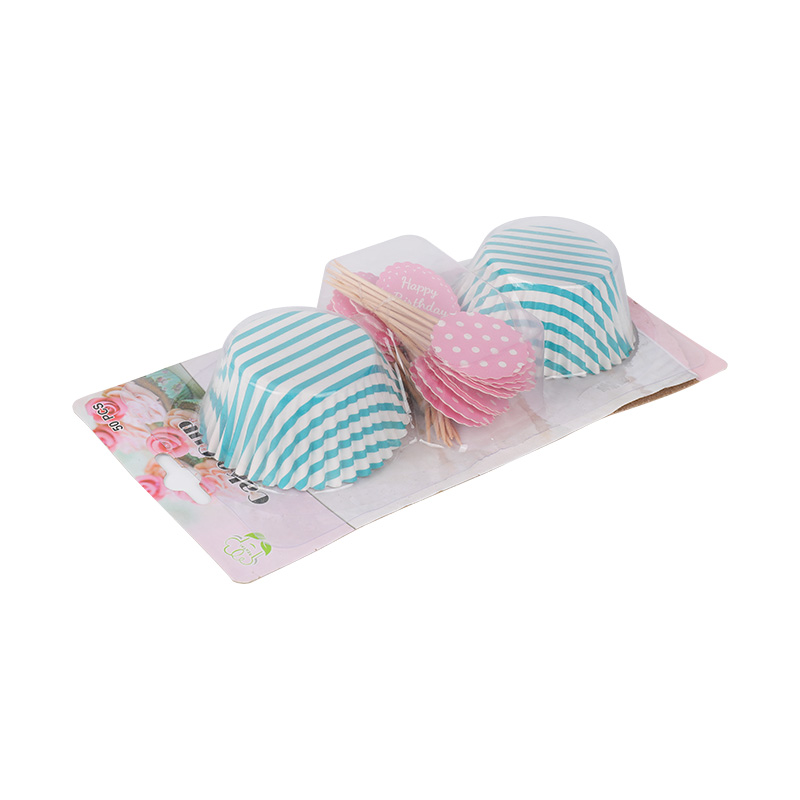 Scalloped Baking Paper Cupcake Liners Toothpick Blister Set