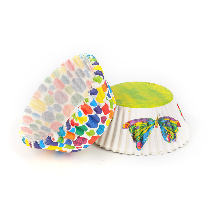 Forest Scalloped Baking Paper Cupcake Liners Toothpicks Box