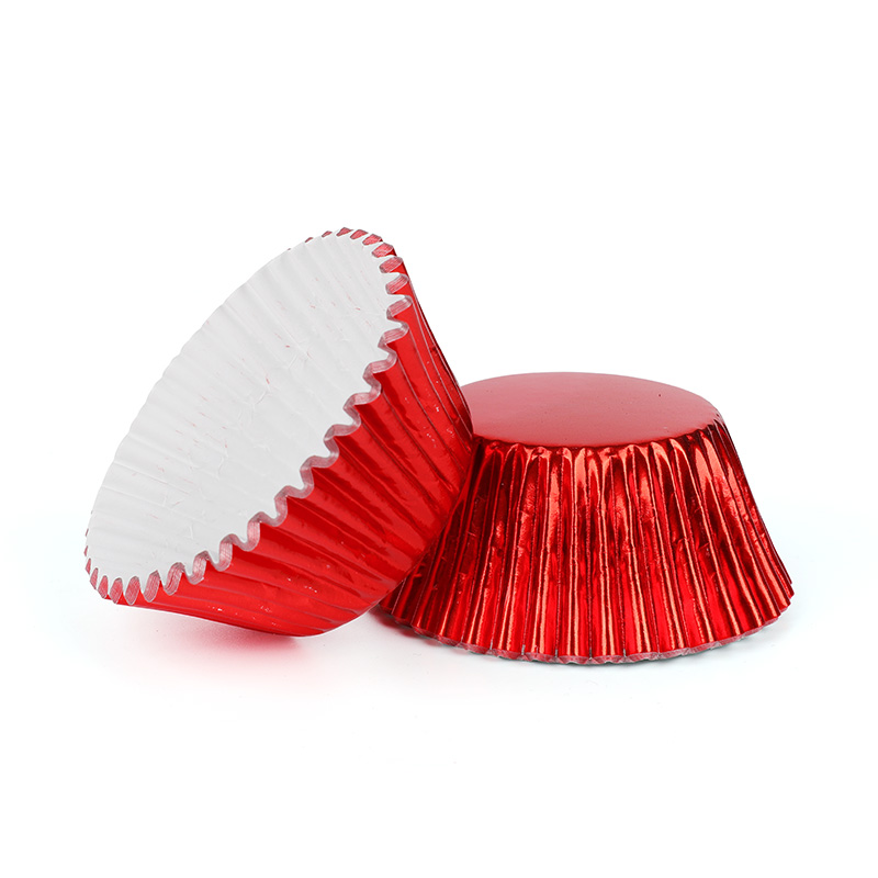 Red Aluminum Foil Baking Paper Cupcake Liners