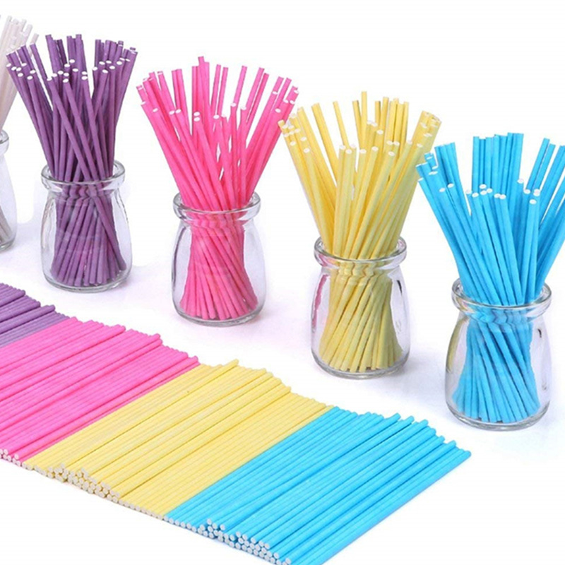 15cm Colorful Solid Paper Stick For Lollipop