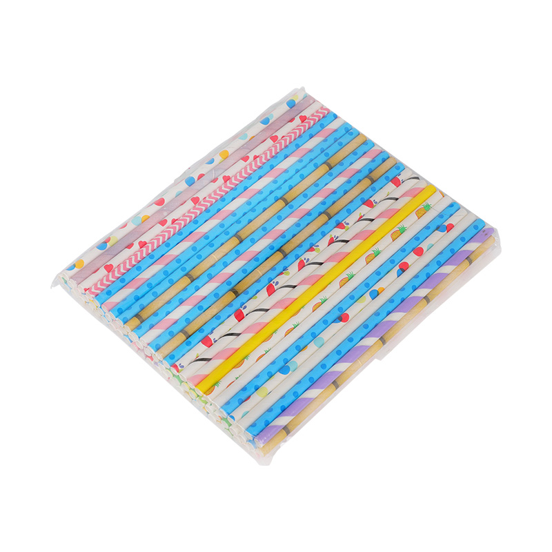 100Pcs Boxed Disposable Eco-Friendly Straight Paper Straws