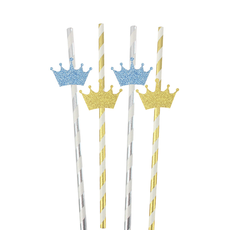 Crown Style Party Disposable Eco-Friendly Paper Art Straws