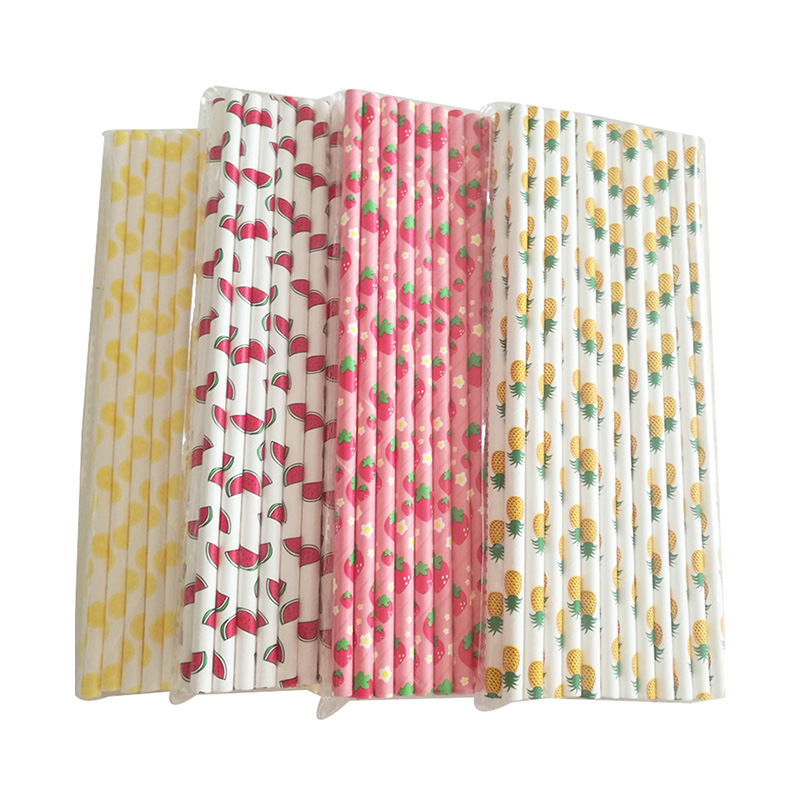 Fruit Disposable Eco-Friendly Straight Paper Straws