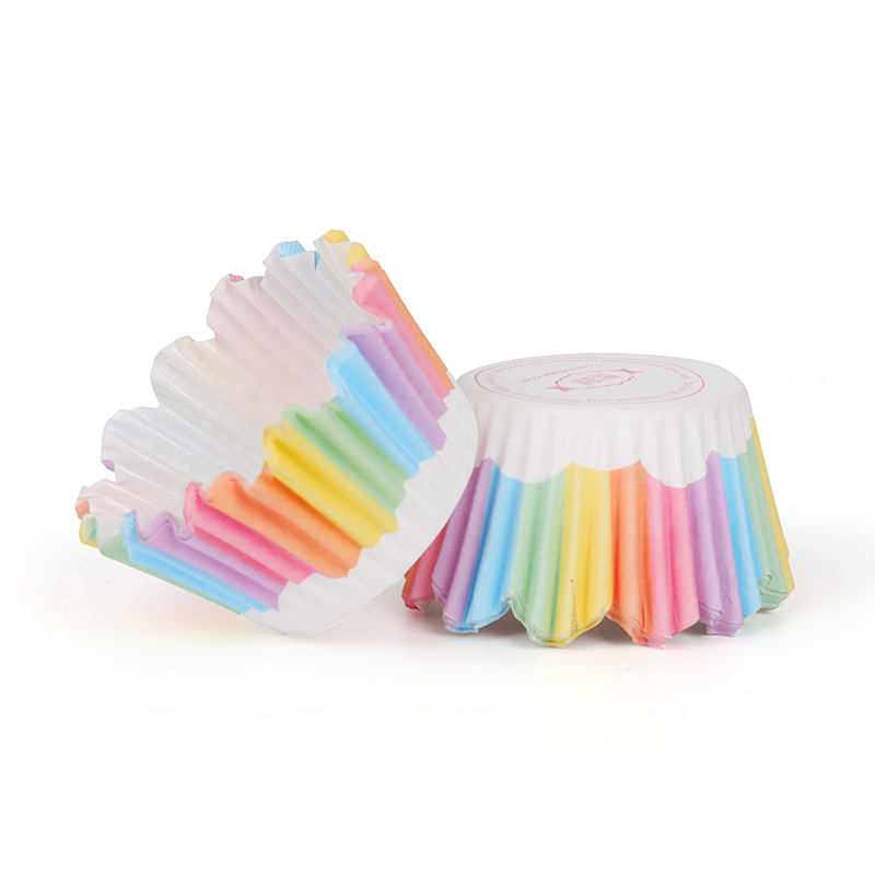 Rainbow PET Film Baking Paper Cupcake Liners